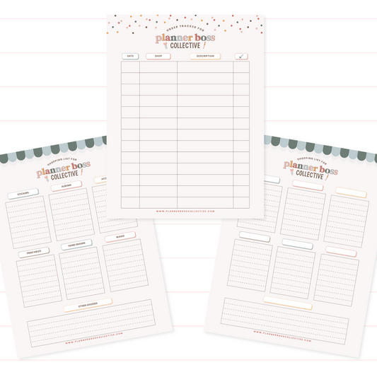 Order Tracking and Shopping List Printables